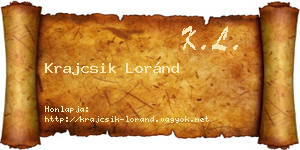 Krajcsik Loránd névjegykártya